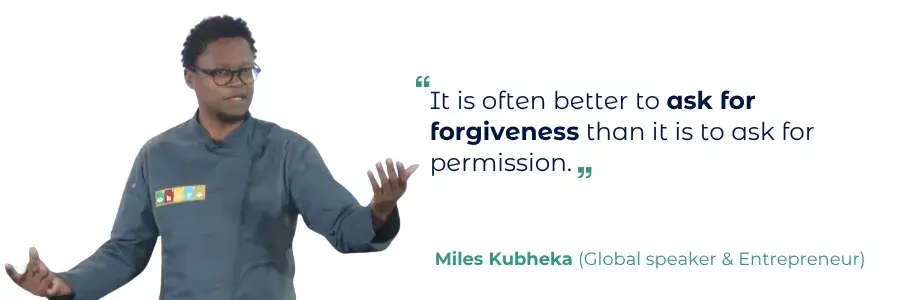 Miles Kubheka Quote With A Closeup Of Miles On The Left