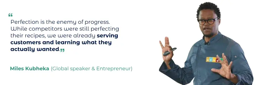 Miles Kubheka Quote With A Closeup Of Miles On The Right